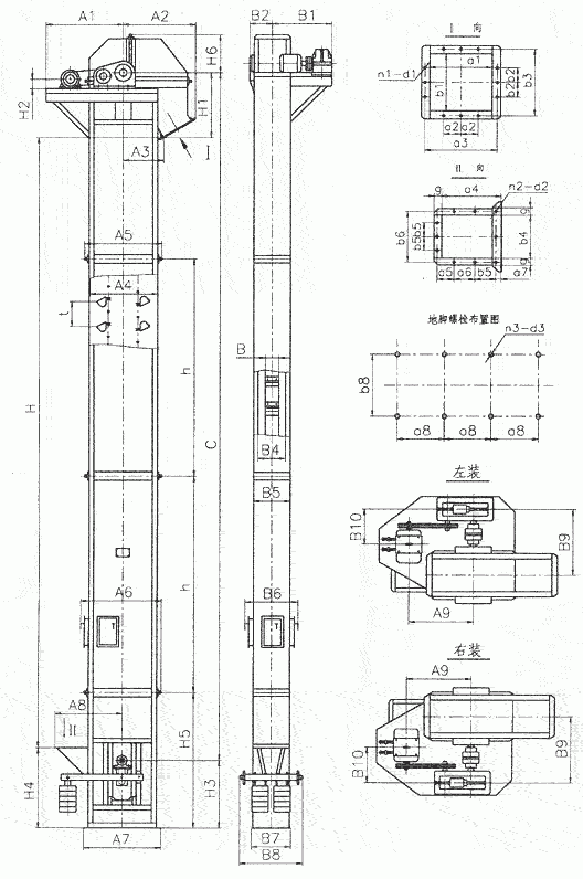 TH斗式提升機內部結構圖紙展示